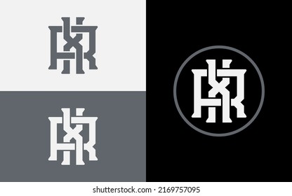 Monogram Logo, Initial letters R, X, RX or XR, Interlock, Modern, Sporty, White, Black and Grey Color