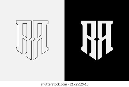 Monogram Logo, Initial letters R or RR, Modern, Sporty, White and Black Color