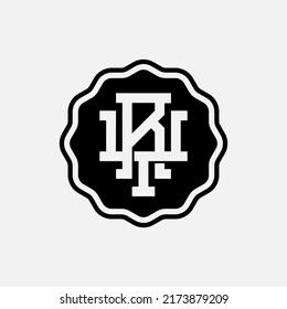 Monogram Logo, Initial letters R, Y, RY or YR, Interlock, Modern, Sporty, Black and White Color on White Background