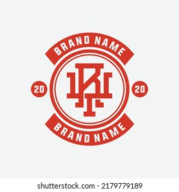 Monogram Logo, Initial letters R, Y, RY or YR, Interlock, Modern, Sporty, White and Orange Color on White Background