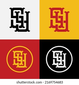 Monogram Logo, Initial letters S, Y, SY or YS, Interlock, Vintage, Classic, White, Black, Red and Yellow Color
