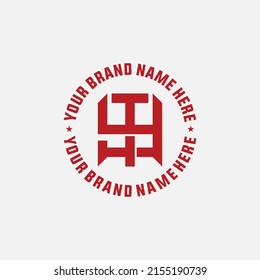 Monogram Logo, Initial letters T, Y, TY or YT, Interlock, Modern, Sporty, Red Color on White Background