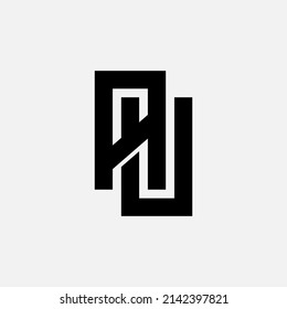 Monogram Logo, Initial letters U, A, UA or AU, Interlock, Modern, Sporty, Black Color on White Background