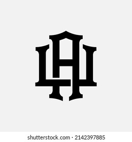 Monogram Logo, Initial letters U, A, UA or AU, Interlock, Modern, Sporty, Black Color on White Background