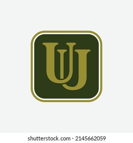 Monogram Logo, Initial letters U or UU, Interlock, Vintage, Classic, White and Green Color