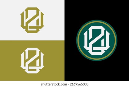 Monogram Logo, Initial letters U, Z, UZ or ZU, Interlock, Modern, Sporty, Black, Gold and White Color