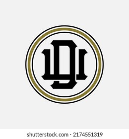 Logotipo de monograma, letras iniciales U, D, UD o DU, Interlock, Moderno, Deportivo, Negro y Oro color sobre fondo blanco