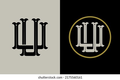 Monogram Logo, Initial letters U or UU, Interlock, Vintage, Classic, Black, Cream and Gold Color