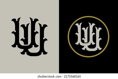 Monogram Logo, Initial letters U or UU, Interlock, Vintage, Classic, Black, Cream and Gold Color