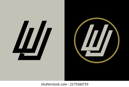 Monogram Logo, Initial letters U or UU, Interlock, Modern, Sporty, Black, Cream and Gold Color