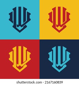 Monogram Logo, Initial letters V, W, VW or WV, Interlock, Modern, Sporty