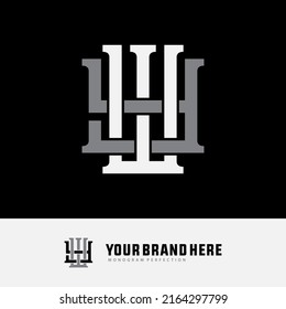 Monogram Logo, Initial letters W, Y, WY or YW, Interlock, Modern, Sporty, White and Grey Color on Black Background