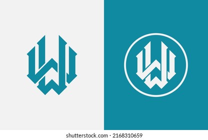 Monogram Logo, Initial letters W or WW, Interlock, Modern, Sporty, White and Tosca Color