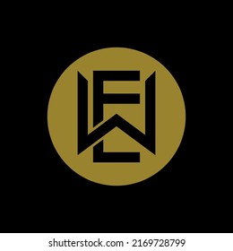 Monogram Logo Initial Letters W E Stock Vector (Royalty Free