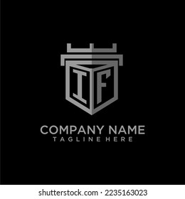IF monogram logo initial for shield  crown style design