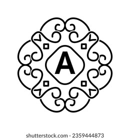 logotipo monograma, inicial, adorno vintage