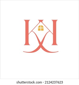 The monogram logo with the initials KK is pink with a yellow house window in the middle