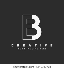 monogram logo with the initials letter B in black and white