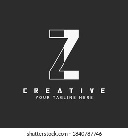 monogram logo with the initials letter Z in black and white