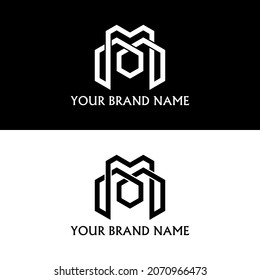 A monogram logo with the initials M is made simply but looks very elegant and minimalist which will be very suitable for your creative industry logo.