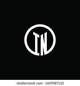 IN monogram logo isolated with a rotating circle