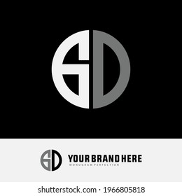 Monogram logo letter 6, D, 6D or D6 modern, simple, sporty, white and gray color on black background