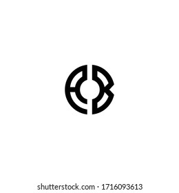 monogram logo letter AB circle in a modern style