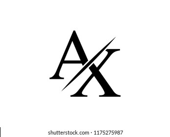 The Monogram Logo Letter AX Is Sliced