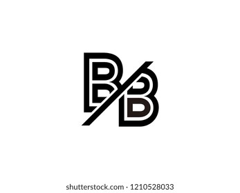 The monogram logo letter BB is sliced black
