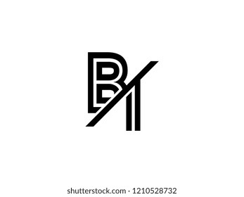 The monogram logo letter BI is sliced black
