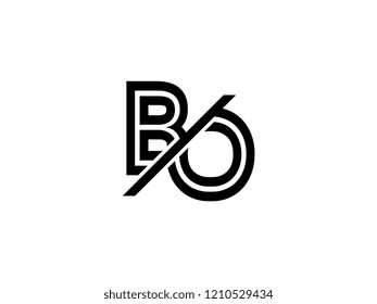 The monogram logo letter BO is sliced black