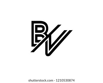 The monogram logo letter BV is sliced black
