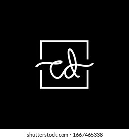 letra c y d del logotipo de monograma en plantilla de diseño cuadrado