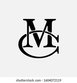 Monogram Logo Letter Cm Mc Serif Stock Vector (Royalty Free) 1604072119 ...