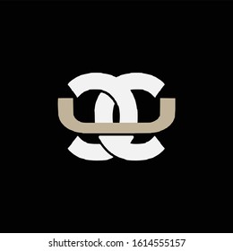 monogram logo letter CU or UC modern look, simple, interlock, on black background