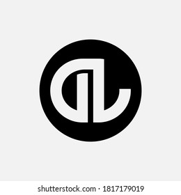 Monogram logo letter D, L, DL or LD  modern, simple, sporty, black and white color on white background