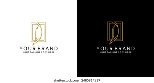 Ein Monogramm-Logo mit dem Buchstaben d in Form einer dynamischen Monoline-Box vermittelt einen einfachen Eindruck von Luxus, Eleganz und Minimalismus