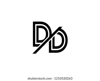 The monogram logo letter DD is sliced black