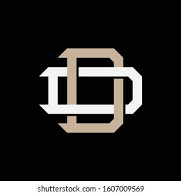 monogram logo letter DD vintage, sport, and old school on black background