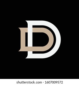 monogram logo letter DD vintage, sport, and old school on black background