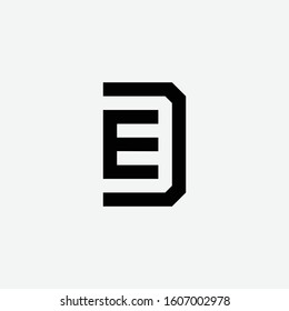 monogram logo letter DE or ED modern, simple and sporty on white background