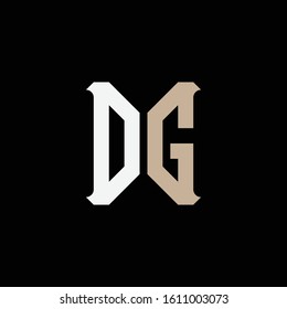 monogram logo letter DG or GD vintage, minimalist, interlock, on black background