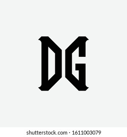 monogram logo letter DG or GD modern look, minimalist, interlock, on white background