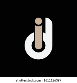 monogram logo letter DI or ID modern look, simple, interlock, on black background