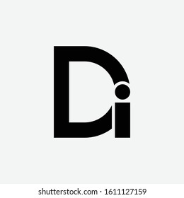 monogram logo letter DI or ID modern, minimalist, simple, on white background