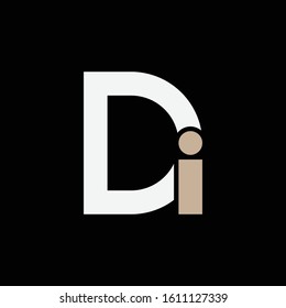 monogram logo letter DI or ID modern look, simple, interlock, on black background