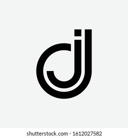 monogram logo letter DJ or JD modern, sporty, simple, on white background