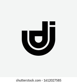 monogram logo letter DJ or JD modern, sporty, simple, on white background