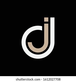 monogram logo letter DJ or JD modern look, simple, minimalist, on black background