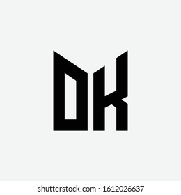 monogram logo letter DK or KD modern look, sporty, simple, on white background